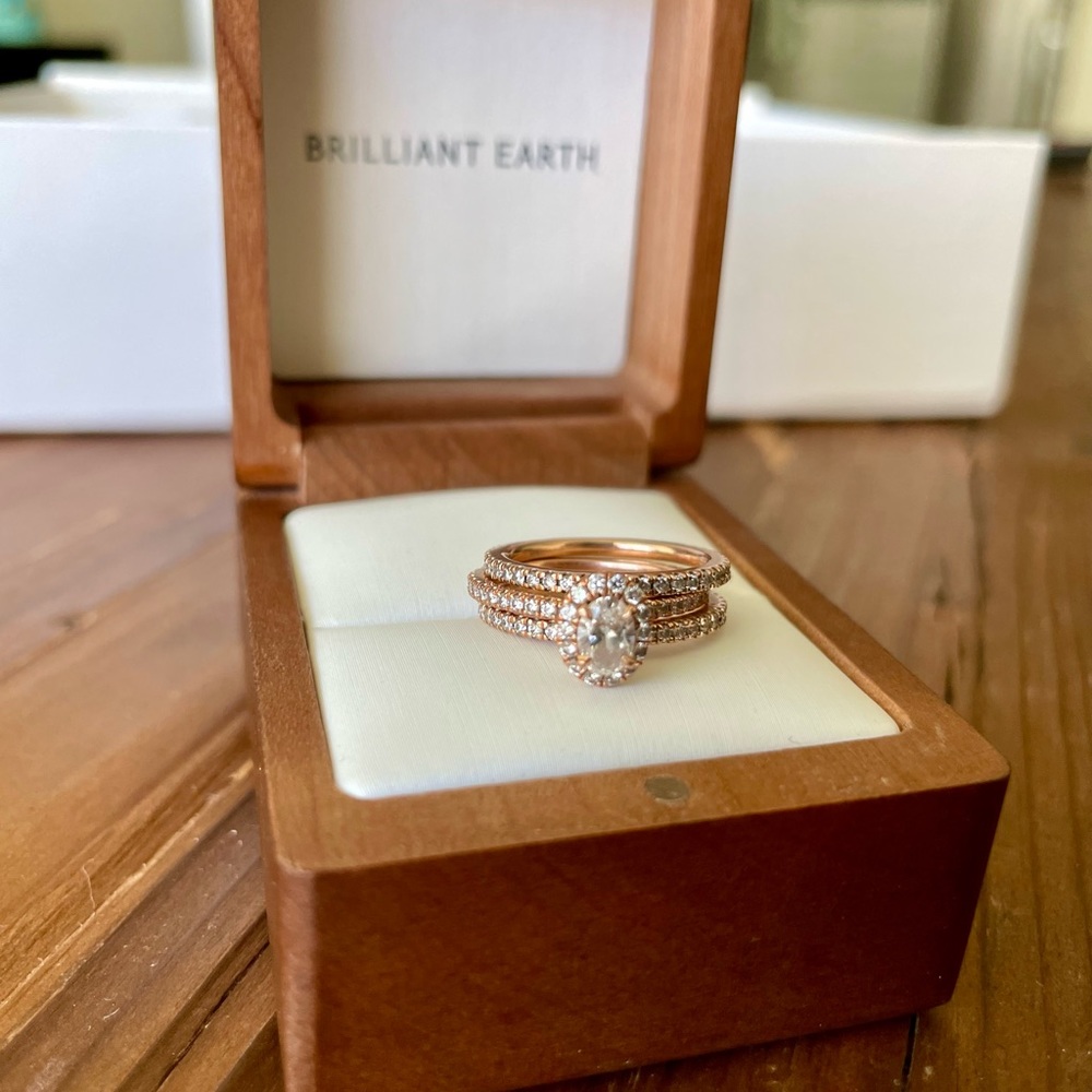 Brilliant Earth Engagement Ring w/ 2 Wedding Bands